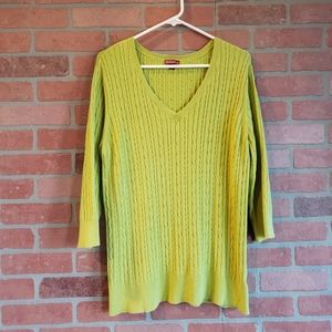 Lime Cable Knit sweater